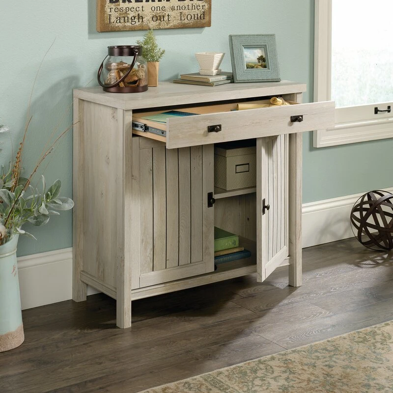 Unique Design Antique Chalked Chestnut Accent Storage Cabinet Living Room Furniture with Doors