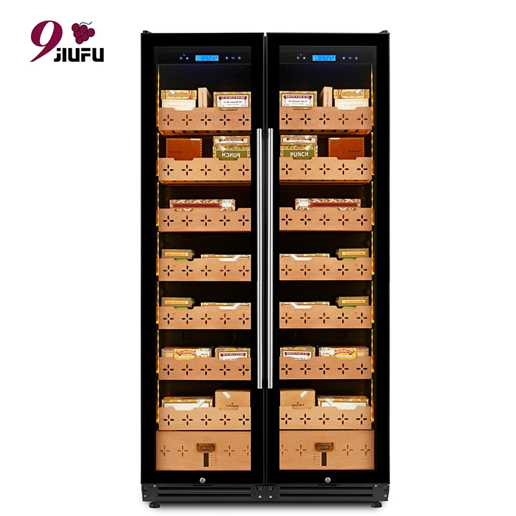 Wholesale Cigar Humidor Refrigerator High Quality Double Door Compressor Cigar Humidor Cabinet Cigar Humidor