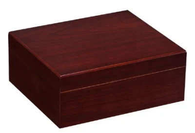 Humidor de cigarros de madera de cerezo de escritorio con higrómetro y humidificador