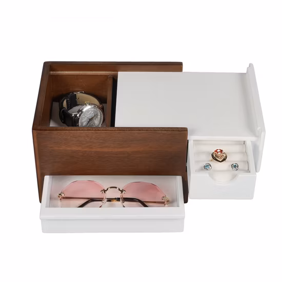 Caja de almacenamiento de empaquetado cuadrada del joyero del viaje del cuero de la PU con la cremallera