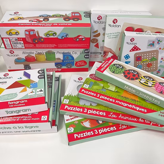 Caja de empaquetado de los juegos de aprendizaje educativos de los juguetes de madera de encargo que imprime cajas de papel corrugado